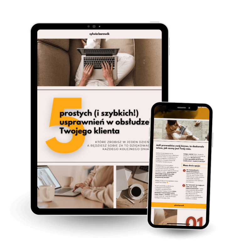 Strona główna Zamień go na spokój, jasne zasady i przestrzeń na rozwój. Pomogę Ci stworzyć spójny i dopasowany do Twojej pracy system obsługi klienta: od pierwszego kontaktu, przez onboarding, aż po zakończenie współpracy. Strona główna